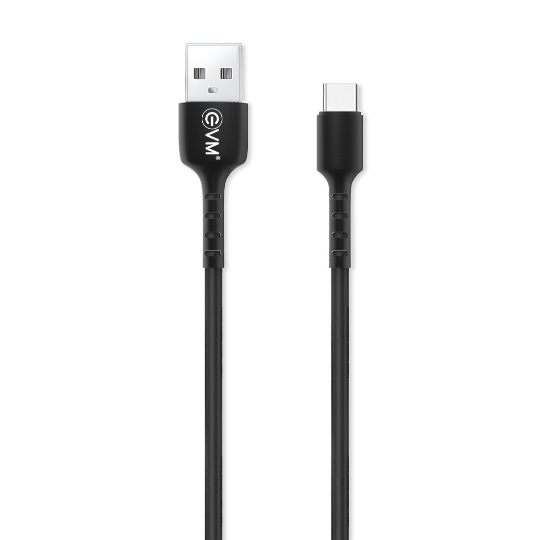 Cable EVM Type-C Charge & Sync Cable PVC 1mtr 3Amp EVM-C-015 | High Speed, Sturdy & Durable, Tangle Free, Temperature Protection, Compatible With All Multiple Devices, Black
