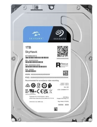 Harddisk Seagate Skyhawk 1tb Surveillance Internal Hard Drive HDD 3.5 Inch SATA 6Gb/s 64mb Cache for DVR NVR Security Camera System (ST1000VX013)
