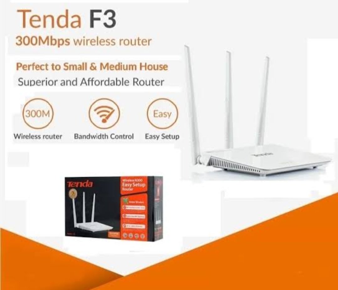 Net Router Tenda TE-F3 | Wireless 300Mbps Easy Setup Router, Single Band Router with 3 External Antennas (Not a Modem)