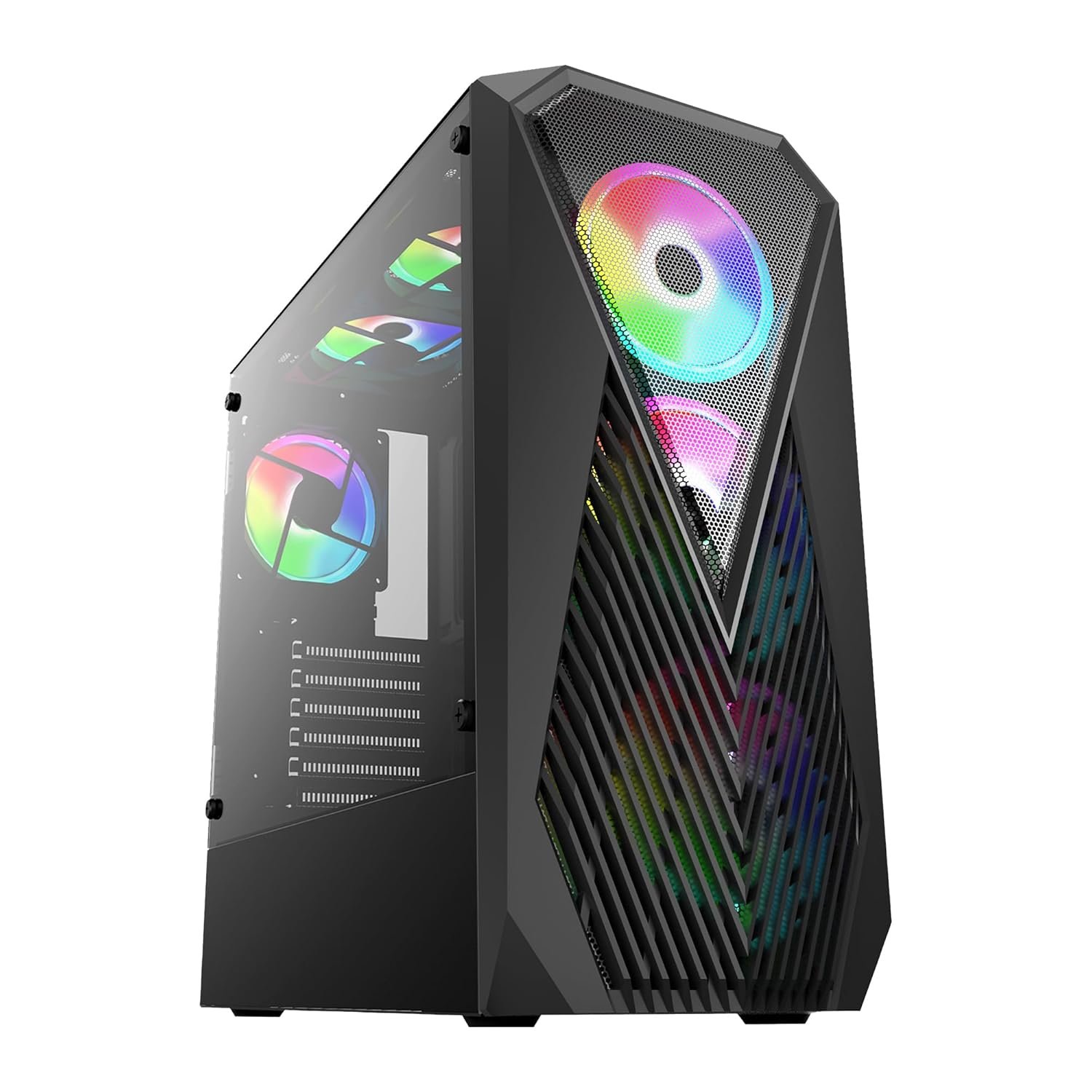 Cabinet Artis Gaming G8023 Without SMPS With Fan | Support Full ATX, Micro ATX Motherboard, 3 x 120mm RGB Fan With Sturdy Built Quality, Black