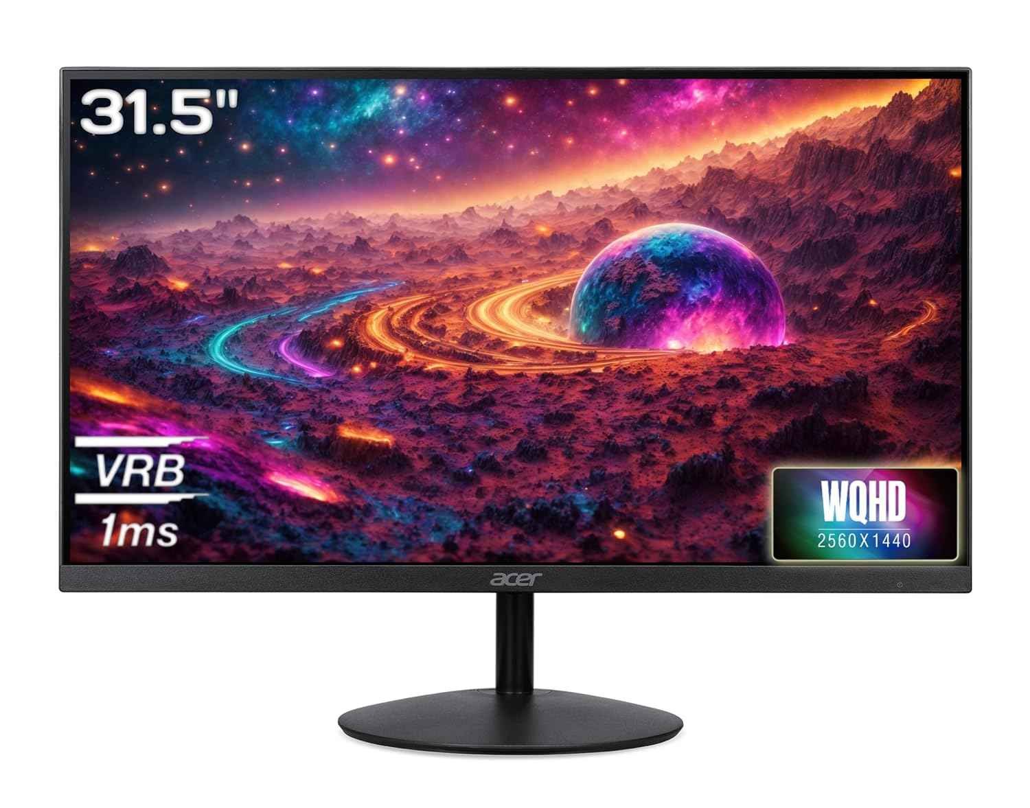 Monitor Acer SA322QUAJBMIIPX 31.5" | WQHD (2560x1440) IPS, 75Hz, 1ms VRB, HDR10, AMD FreeSync, 2x HDMI, DP, Stereo Speakers, Ultra Slim, Eye Care, Black
