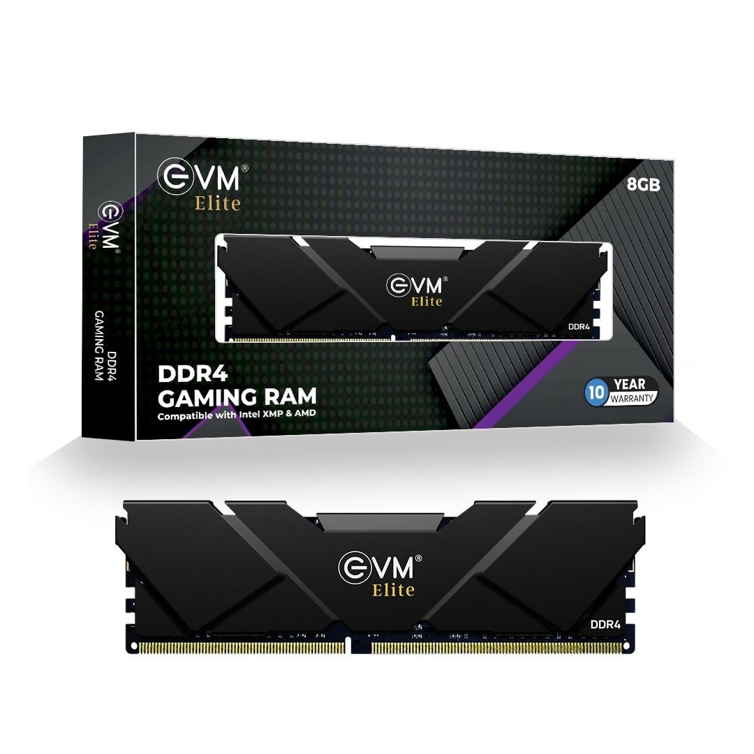 Ram EVM ELITE Gaming 8GB DDR4 3200MHZ Desktop EEAC8G32DT | Intel XMP/ AMD Expo Compatible, Aluminum Heat Sink in Slim Form Factor