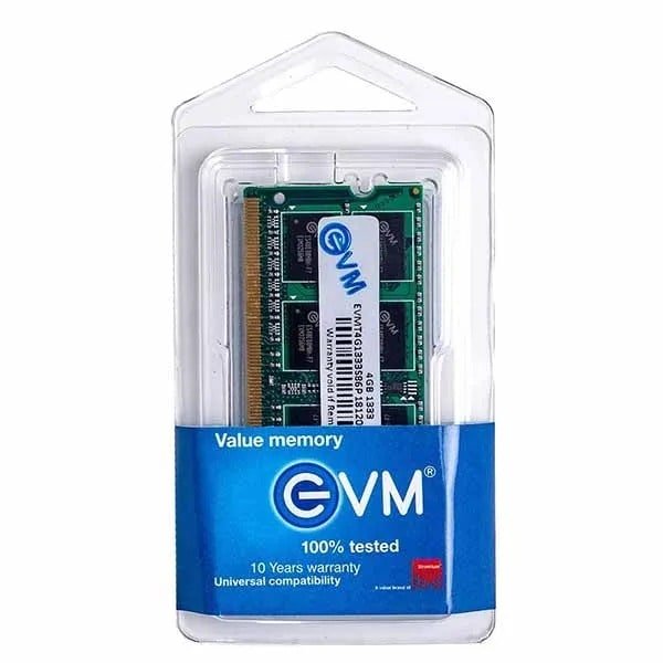 RAM EVM 4GB DDR3 1333MHz SODIMM EVMT4G1333S86P | Laptop Ram, Boost Speed & Performance With Low Latency & Durable Design