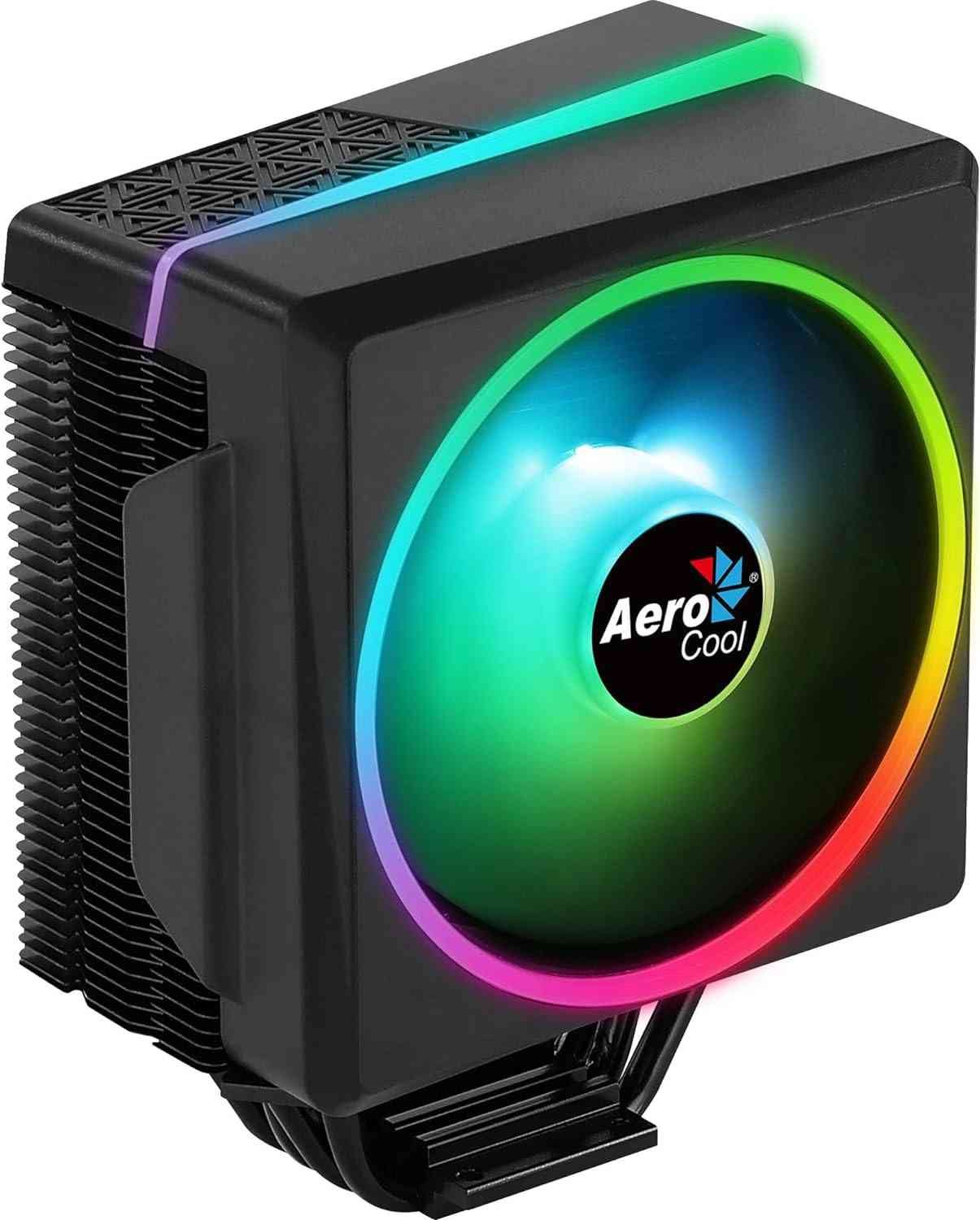 Cooling Fan AeroCool Cylon 4F ARGB ACTC-CL30420.014 | PWM air cooling solution with stylish Addressable RGB LED on the front & side of the air cooler, For Gaming PC, Black