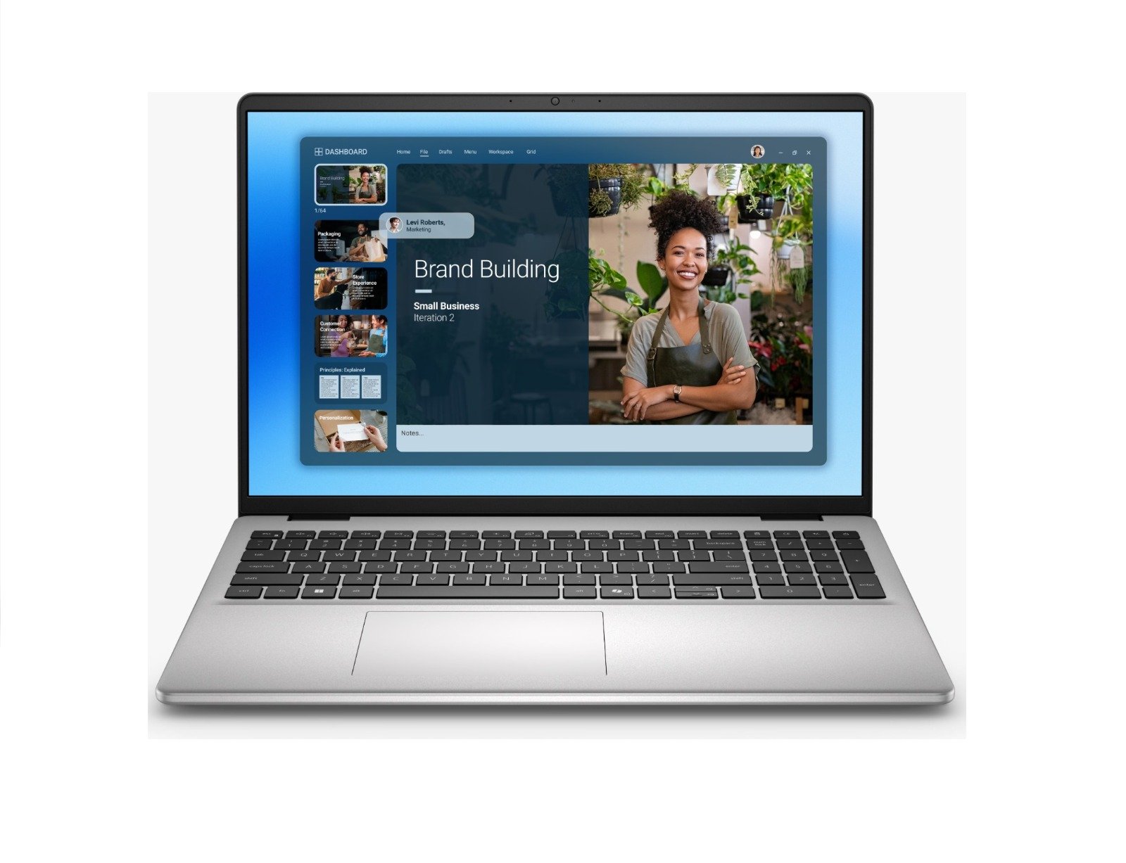 Laptop Dell 16 DC16250 | 16″ 2K (1920×1200) 16:10 IPS anti-glare display (300 nits) with ComfortView. Intel Core 5 120U, 16GB DDR5 RAM, 512GB NVMe SSD. Windows 11, Office H&S 2024, M365, backlit keyboard, fingerprint reader, backpack, Platinum Silver.