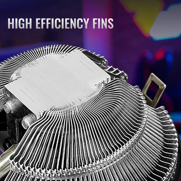 Cooling Fan Aerocool Air Frost Plus ACTC-AF30017.04 | FRGB CPU Air Cooler With 3 Pin Connector Featuring Stylish Fixed RGB LED Lighting Design, Support LGA 1700, Black
