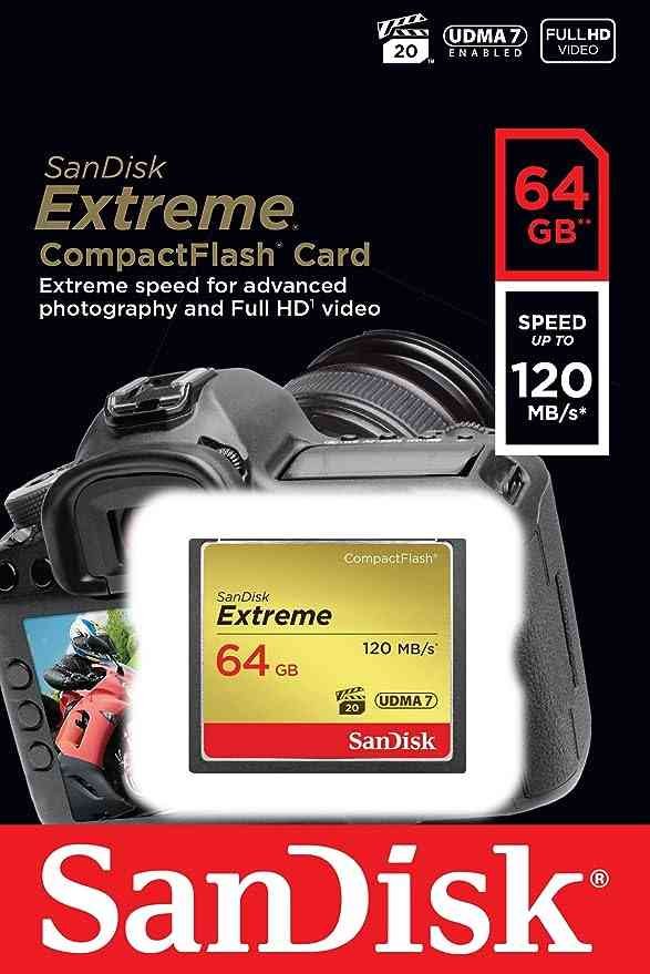 Card SanDisk Extreme 64GB SDCFXSB-064G-G46 | CompactFlash Memory Card UDMA 7 Speed Up To 120MB/s