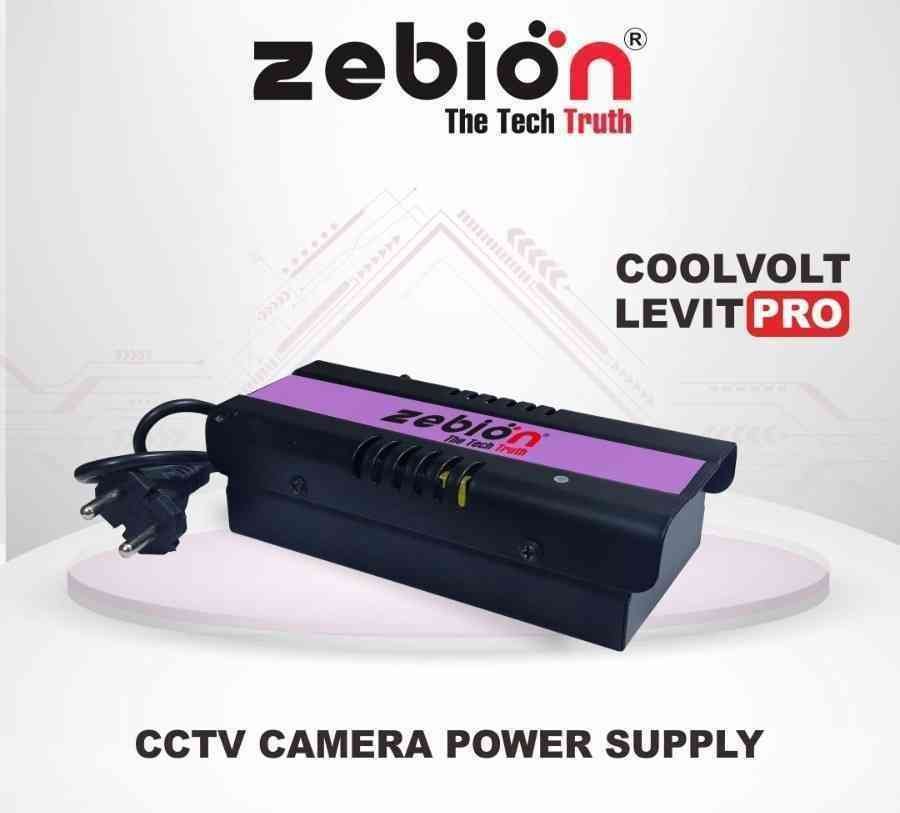 CCTV Camera Power Supply Zebion Coolvolt Levit 4A Pro | 4ch / 4port With Adjustable Voltage Switch, Upto 400W Surge Protection, With Power Cable, Black