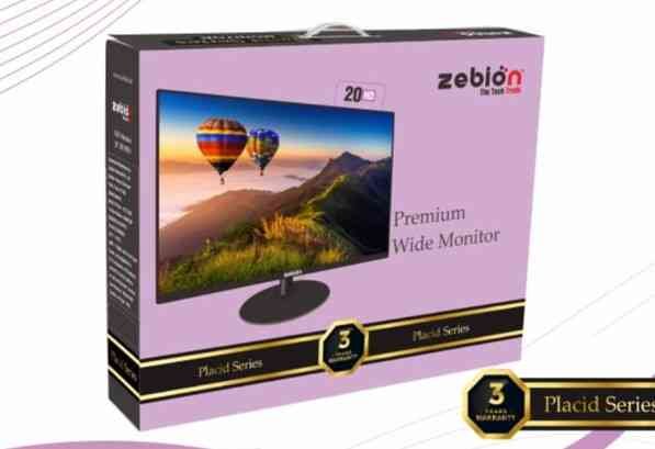 Monitor Zebion 20 inch HD PRO (Placid Series) | 3 years warranty, LED, 5ms Fast Response Time, 17 Million Display Colors, 1600 x 900 Max Resolution, HDMI, VGA, 4 Wall Mount points