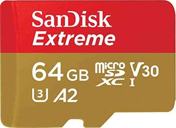 Micro SD Card SanDisk Extreme UHS I 64gb Card SDSQXAH-064G-GN6MN | For 4K Video on Smartphones, Action Cams 170MB/s Read, 80MB/s Write