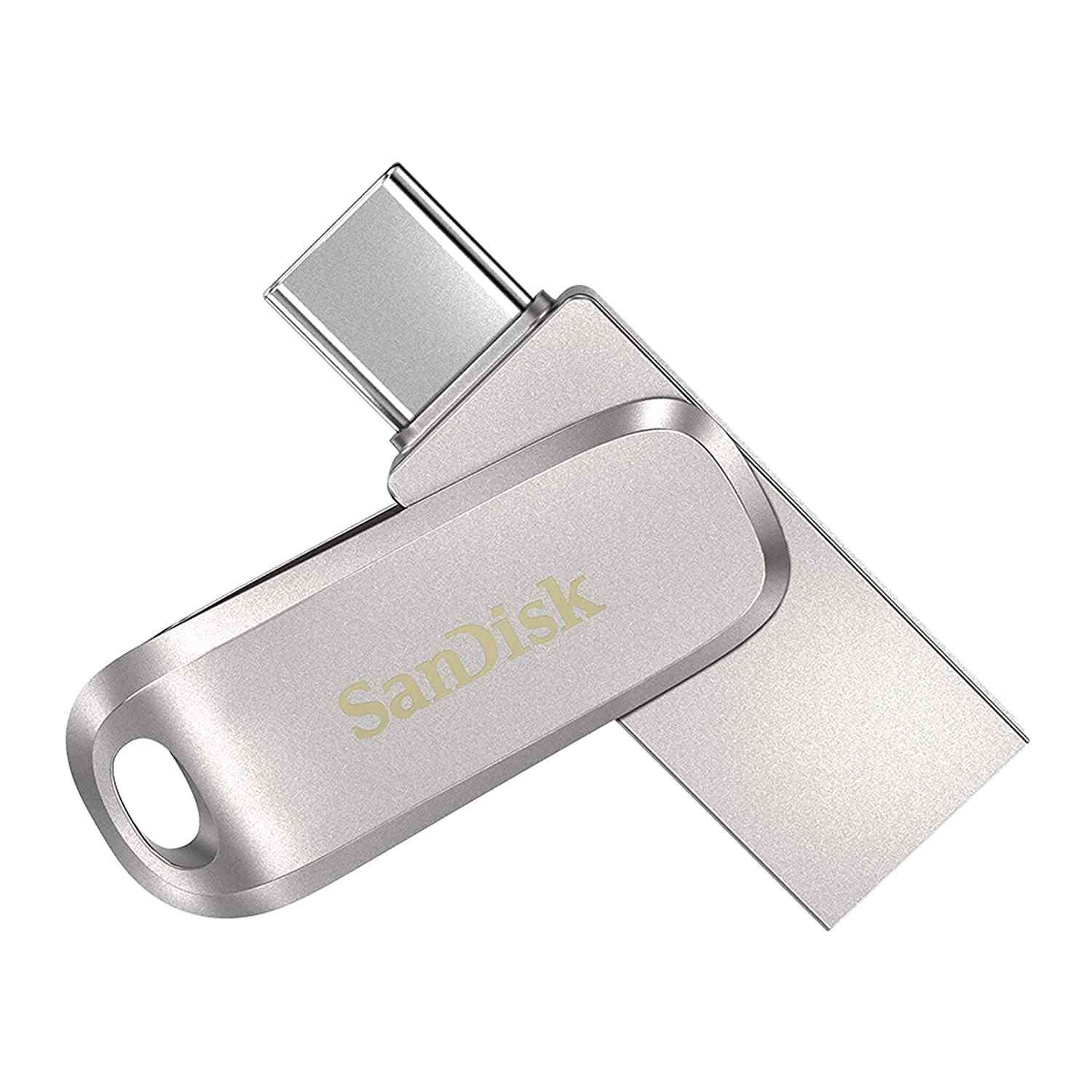 Pendrive SanDisk Ultra Dual Drive Luxe 128GB, USB 3.1 (Type-A), USB 3.1 (Type-C) Flash Drive, Swivel Design, SDDDC4-128G-I35, Silver