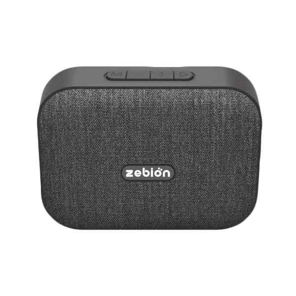 Speaker Zebion Limitless Outback | Portable Speaker with 5W Output, 6 Hours Running Time, Beautiful Fabric Finish with Sturdy ABS Body, Inbuilt mic | Black