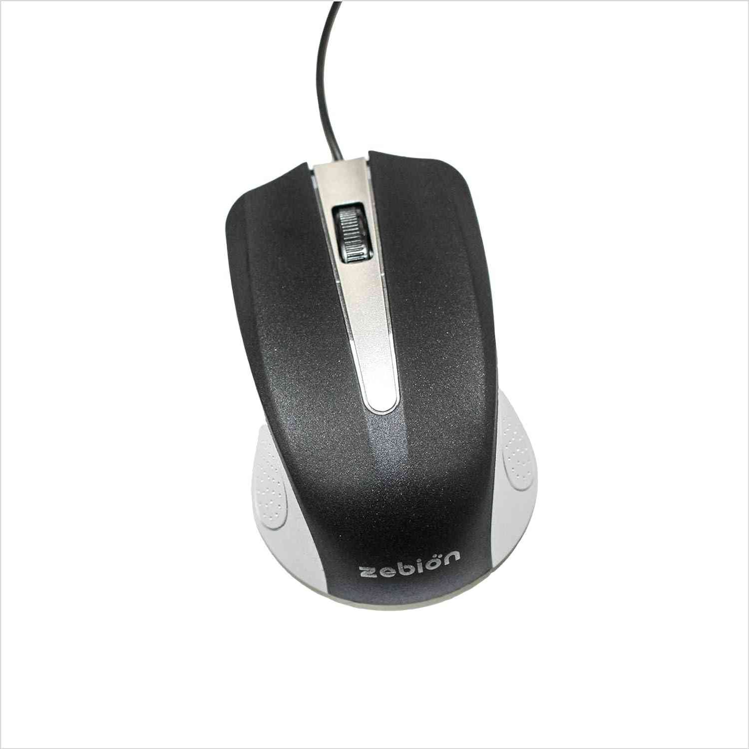 Mouse Zebion Rocky USB with Latest Optical Technology, 800 DPI Resolution, Ergonomic Design, Smooth Low-Friction Movements and Comfy Palm Fit