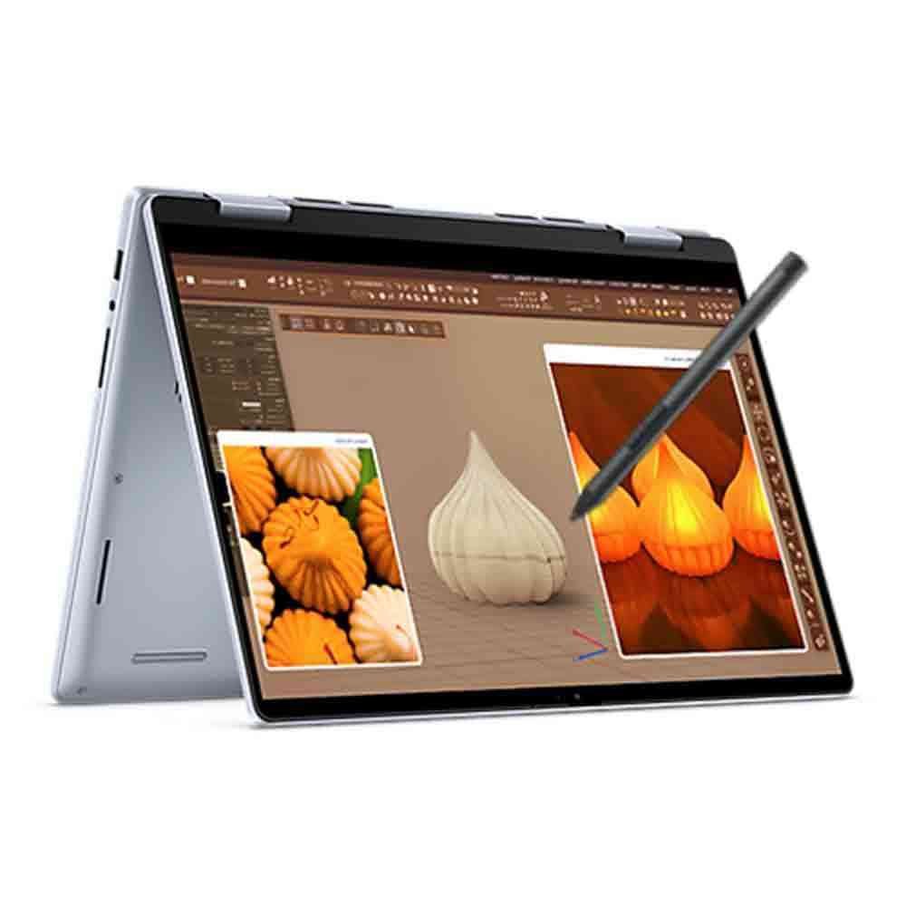 Laptop Dell Inspiron 14 7440 2-in-1 | 14″ FHD+ touch (250 nits, ComfortView), Intel Core 3 100U, 8GB DDR5 RAM, 512GB NVMe SSD, Intel graphics, Windows 11 + Office 2021, backlit keyboard, fingerprint reader, Active Pen, Ice Blue, 1.75 kg, includes bag.