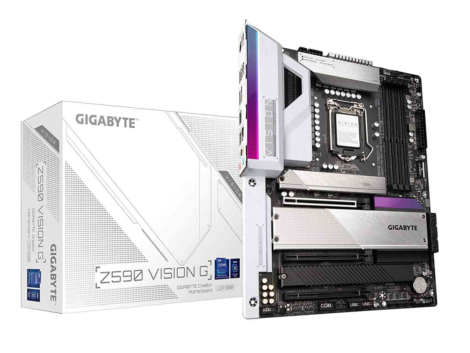 Motherboard Gigabyte Z590 Vision G | LGA1200, Intel Z590, 10th/11th Gen CPU Support, ATX, 3x M.2, PCIe 4.0, USB 3.2 Gen2x2 Type-C, 2.5GbE LAN