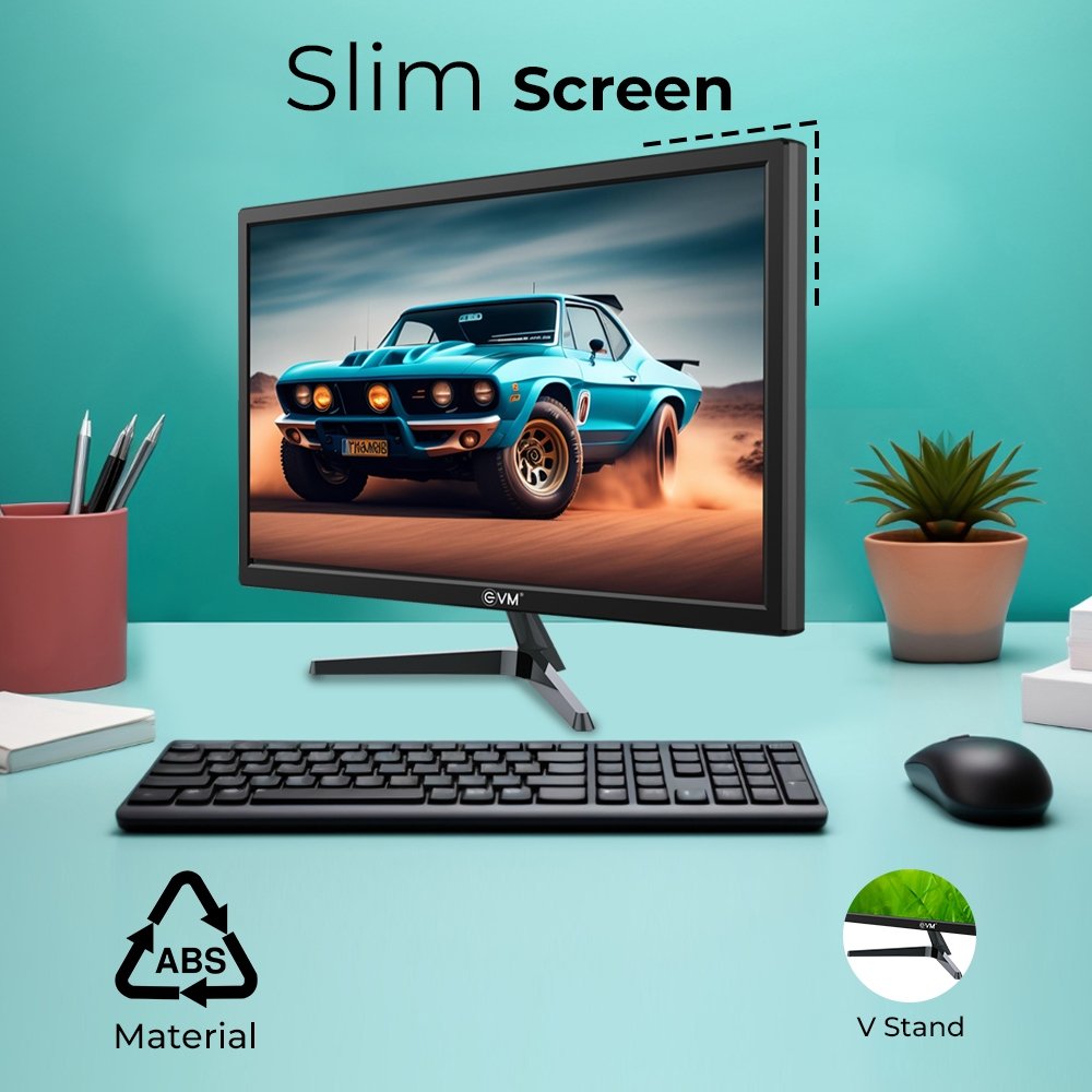 Monitor EVM 190 GRAND LED | 18.5 Inch 1366×768 HZ, 5ms Fast Response Time, True Pixel, 16.7M Display Colors, VGA+HDMI, Viewing Angle H 176º, V 160º, Max Brightness 160-200cd/m2, Panel Size 409.8 (H) × 230.4(V) mm, 100x100mm VESA Wall Mountable, Black