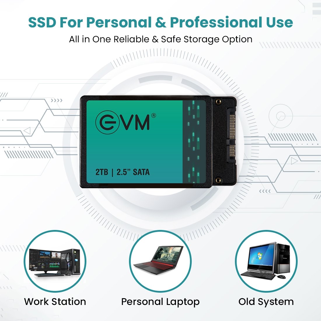 Harddisk EVM 2TB EVM25/2TB 2.5 Inch SATA 3.0 Internal SSD | Read 550MB/s & Write Speed 500MB/s