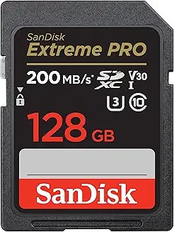 Card MicroSD SanDisk 128GB SDSDXXD-128G-GN4IN | Extreme PRO SDXC UHS-I, C10, U3, V30, 4K UHD Memory Card
