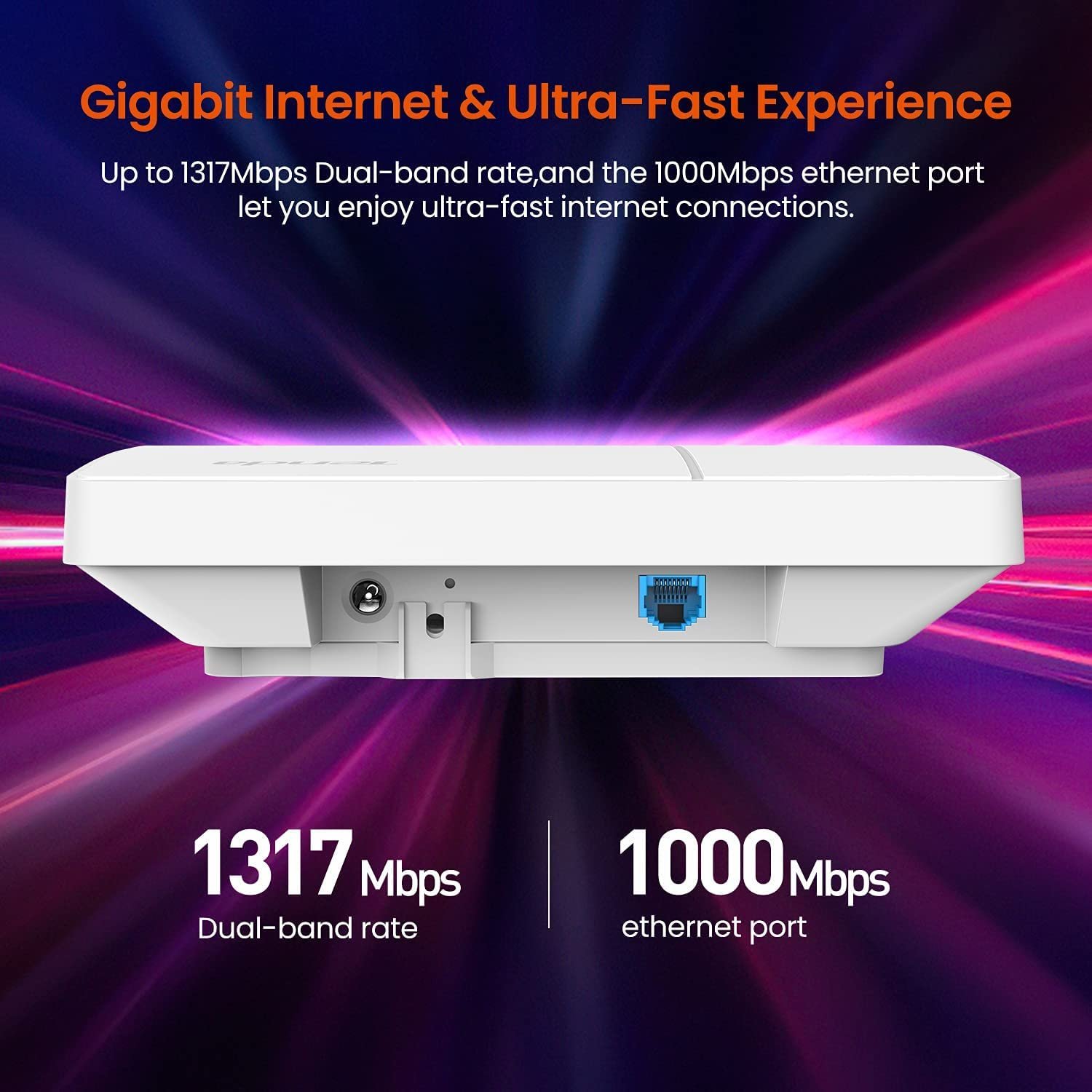 Access Point Tenda TE-I24 AC1200 Dual Band Wave 2 Gigabit Ceiling Mount Access Point, White