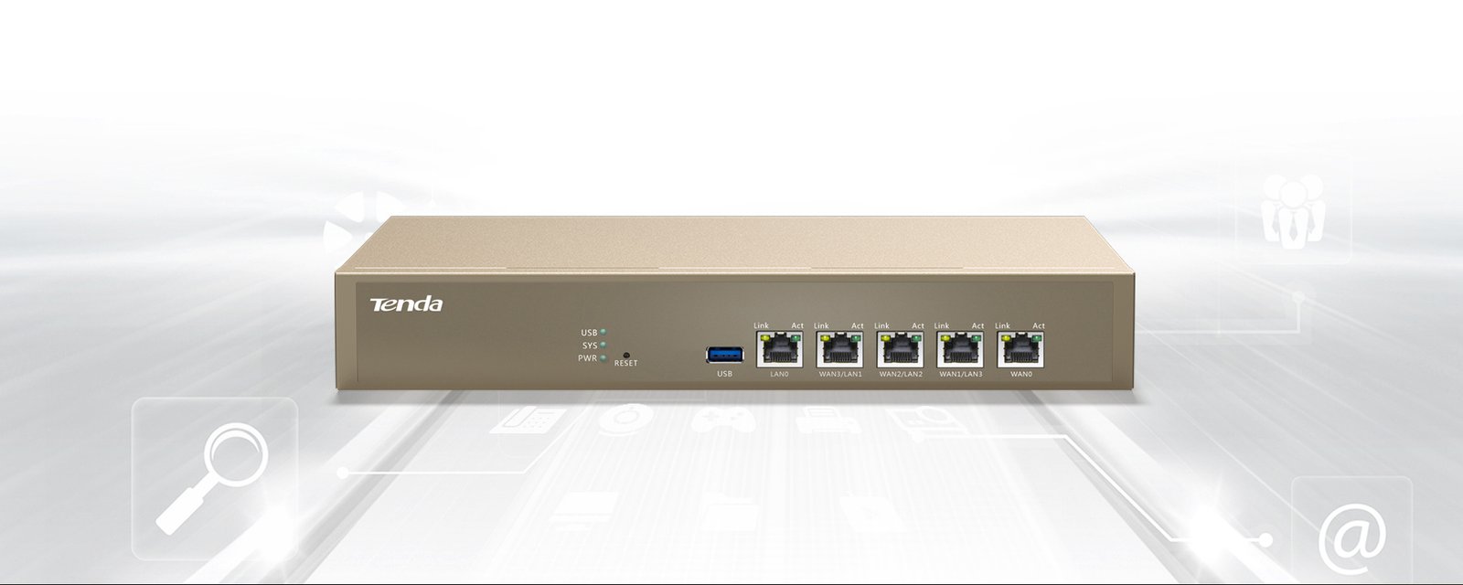 Router Tenda TEI-G1 Multi-WAN Gigabit Enterprise VPN Router with Load Balancing, Grey