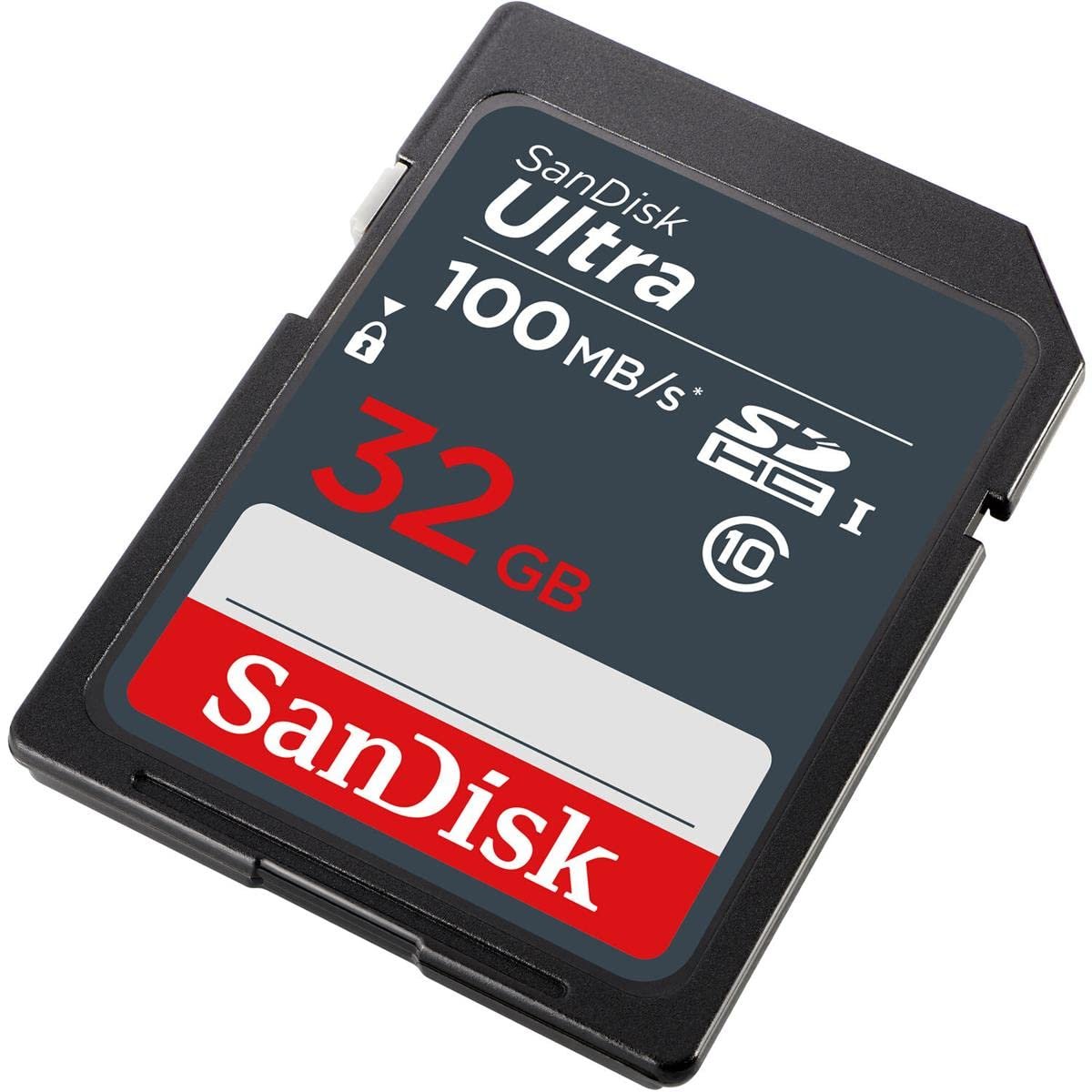 Card MicroSD SanDisk 32GB Ultra SDHC UHS-I Memory Card - 100MB/s, C10, U1, Full HD | SDSDUNR-032G-GN3IN