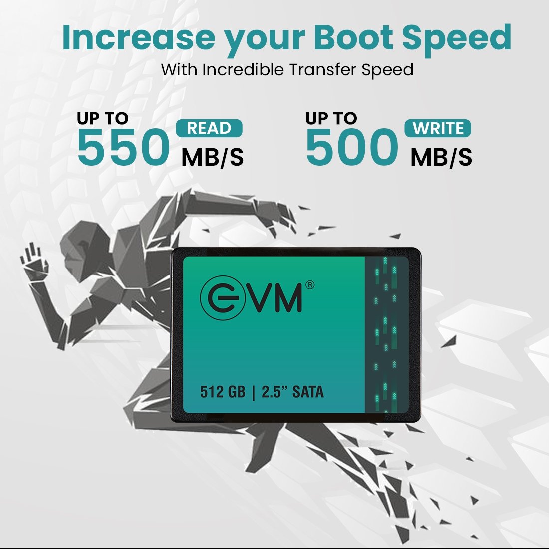 Harddisk EVM EVM25/512GB 2.5 Inch SATA 3.0 Internal SSD | Read 550MB/s & Write Speed 500MB/s