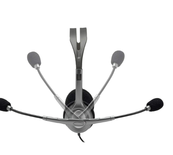 Headset Logitech H110 Wired | Stereo Headphone | Noise Cancelling Mic | 3.5mm Dual Audio Jack | PC/Mac/Laptop, Grey
