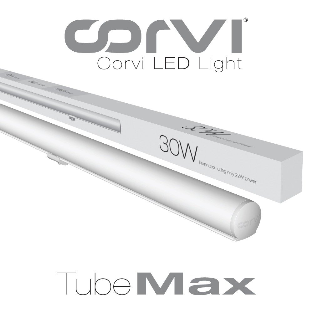 Tubelight Corvi LED Tube Max 30W | 5700K, 150 Lumens Per Watt High Efficiency, Built-In 10 KV Protection, 33% More Efficient Energy Savings, 200~240V AC, Lasts 5 Times Longer Lifespan