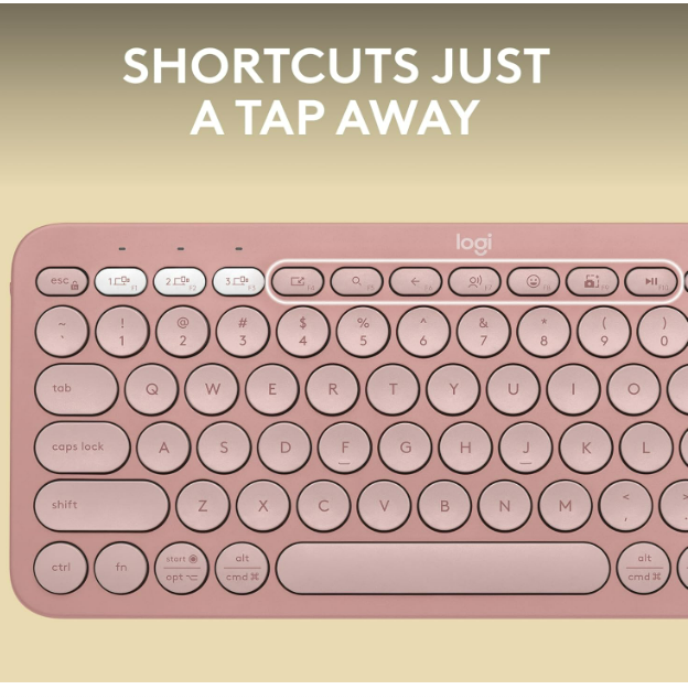 Keyboard Logitech Wireless K380 | Multi-Device Bluetooth Keyboard for Windows, Apple iOS, Apple TV, Android or Chrome, for PC / Mac / Laptop / Smartphone / Tablet (Rose)