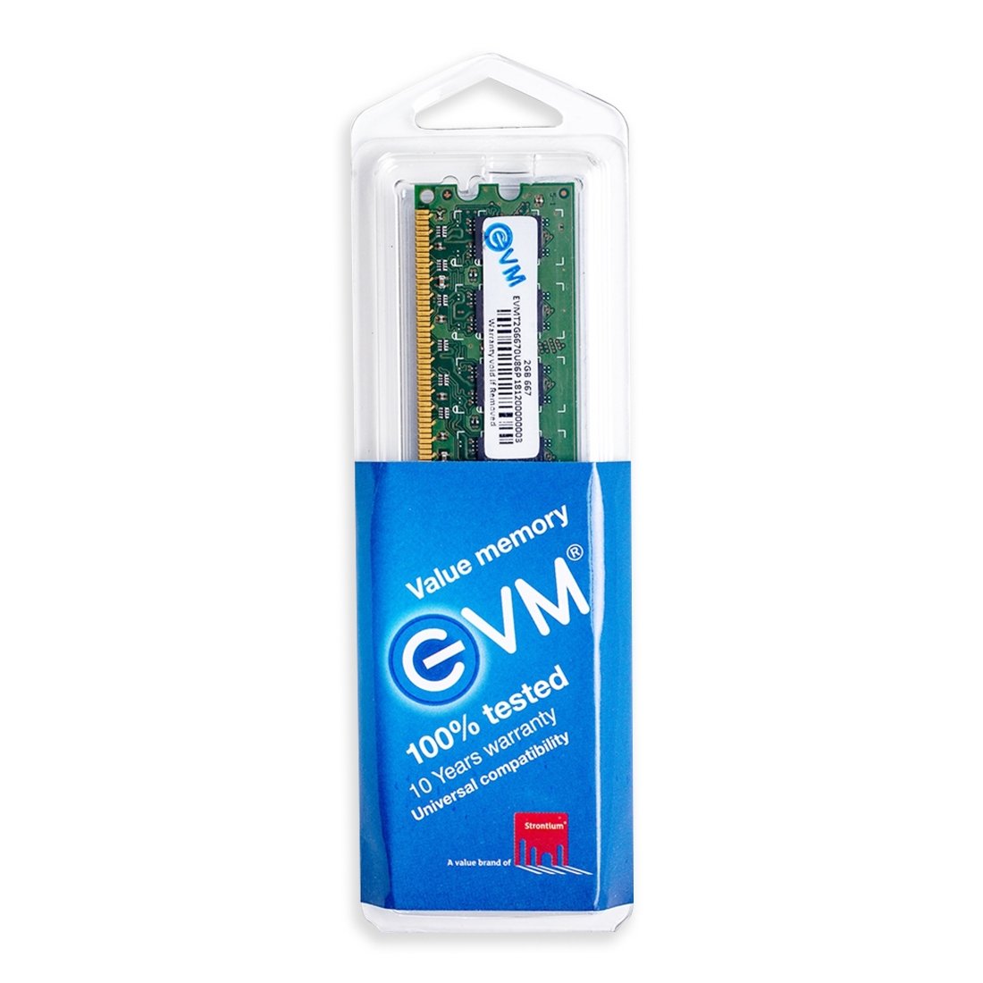 Ram EVM 2GB DDR2 667MHz Desktop EVMT2G6670U86P | Long-DIMM Memory, Boost Your Computer's Performance with Reliable & Efficient Memory Upgrade