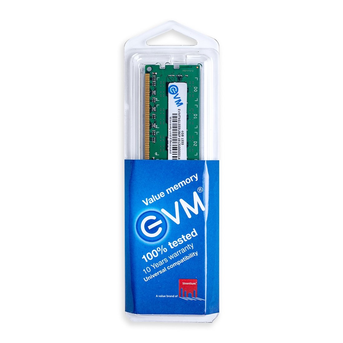 RAM EVM 4GB DDR3 1333MHz Desktop EVMT4G1333U86P | Long-DIMM Memory, Boost Computer Speed & Performance with Low Latency and Durable Design