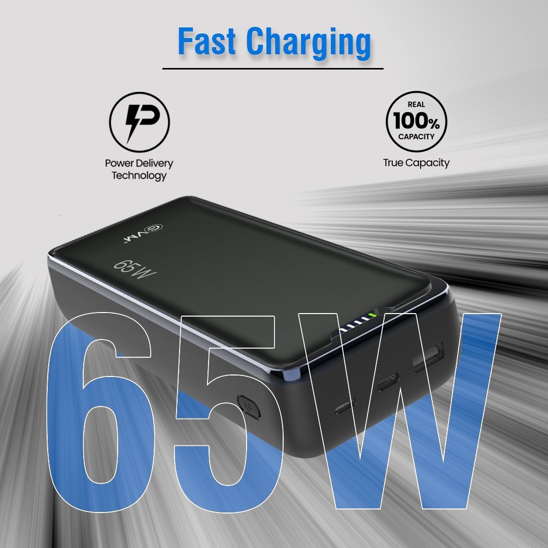 Power Bank EVM Enlap Pro EVM P0402 30000MAH 65W, Li-polymer, Compatible with Type-C Input Laptops