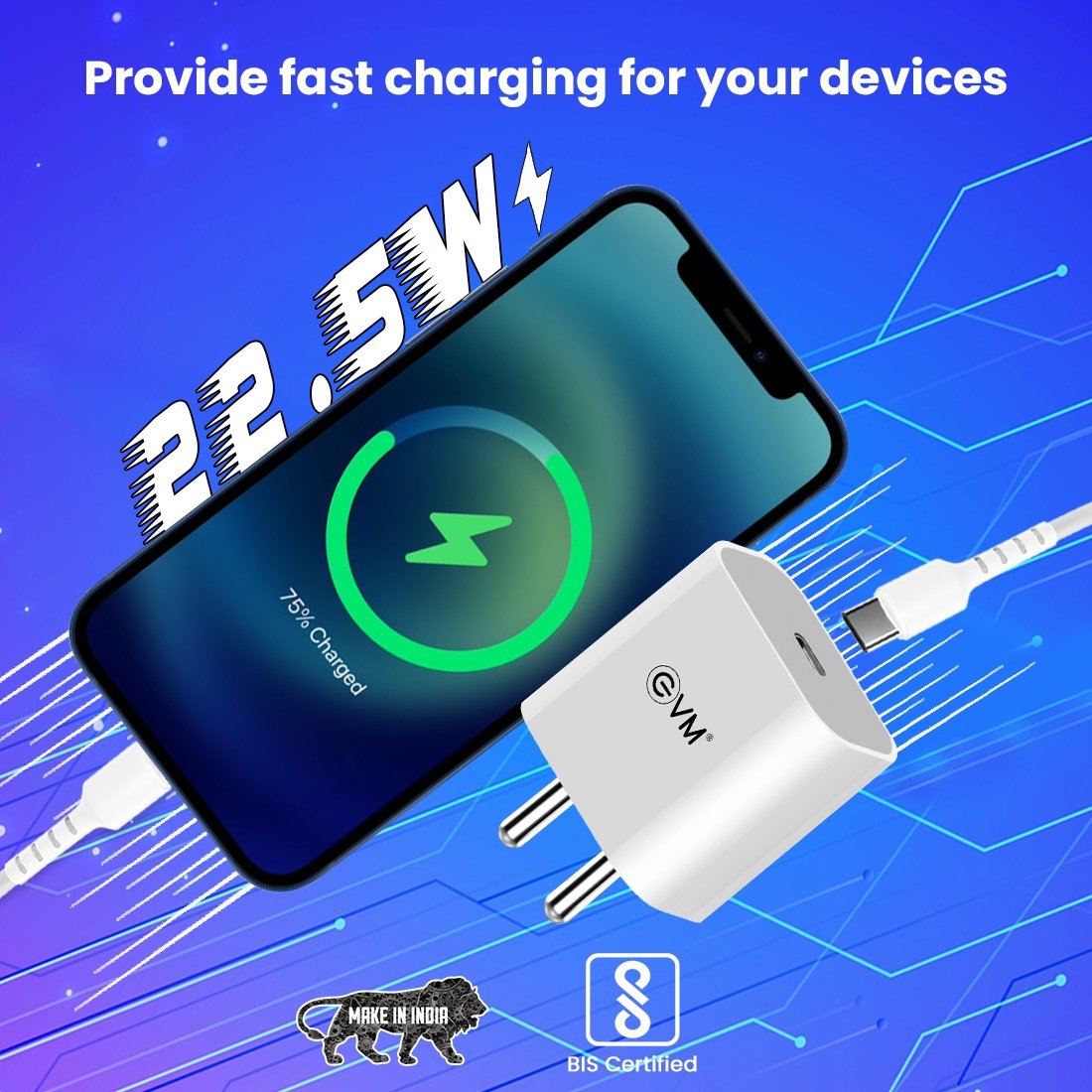Charger EVM Enpower EVM-PD-011 | 22.5W PD Charger, White