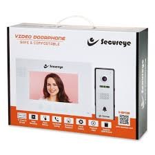 Video Door Phone Secureye S-VDP20M With Door Bell | Safe & Comfortable with 7 inch TFT-LCD, Supports 32GB SD Card for Image, Video Recording, White