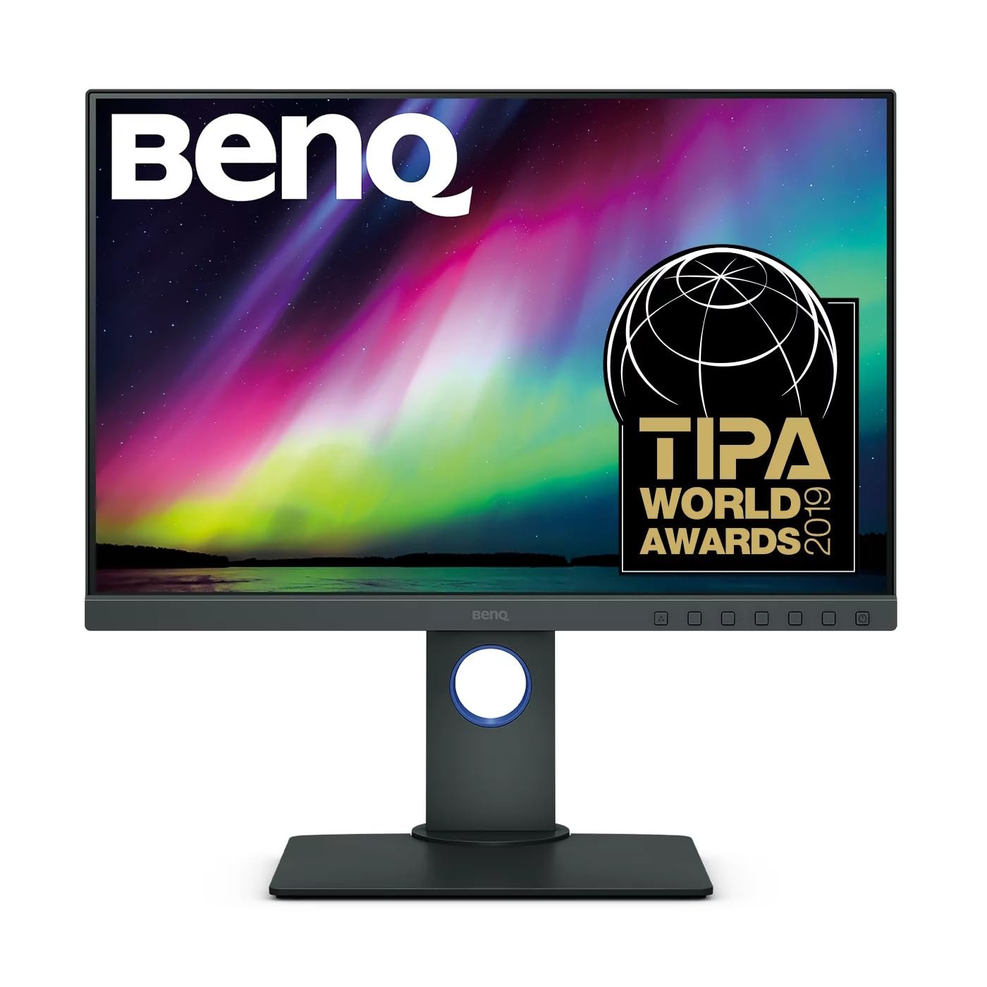 Monitor BenQ 24 Inch SW240 | 1920 x 1200 IPS 16:10 WUXGA 99 Percent AdobeRGB Photographer Monitor, Hardware Calibration, 3D-LUT, HDMI, DP, USB, DVI-DL, Shading Hood, Grey