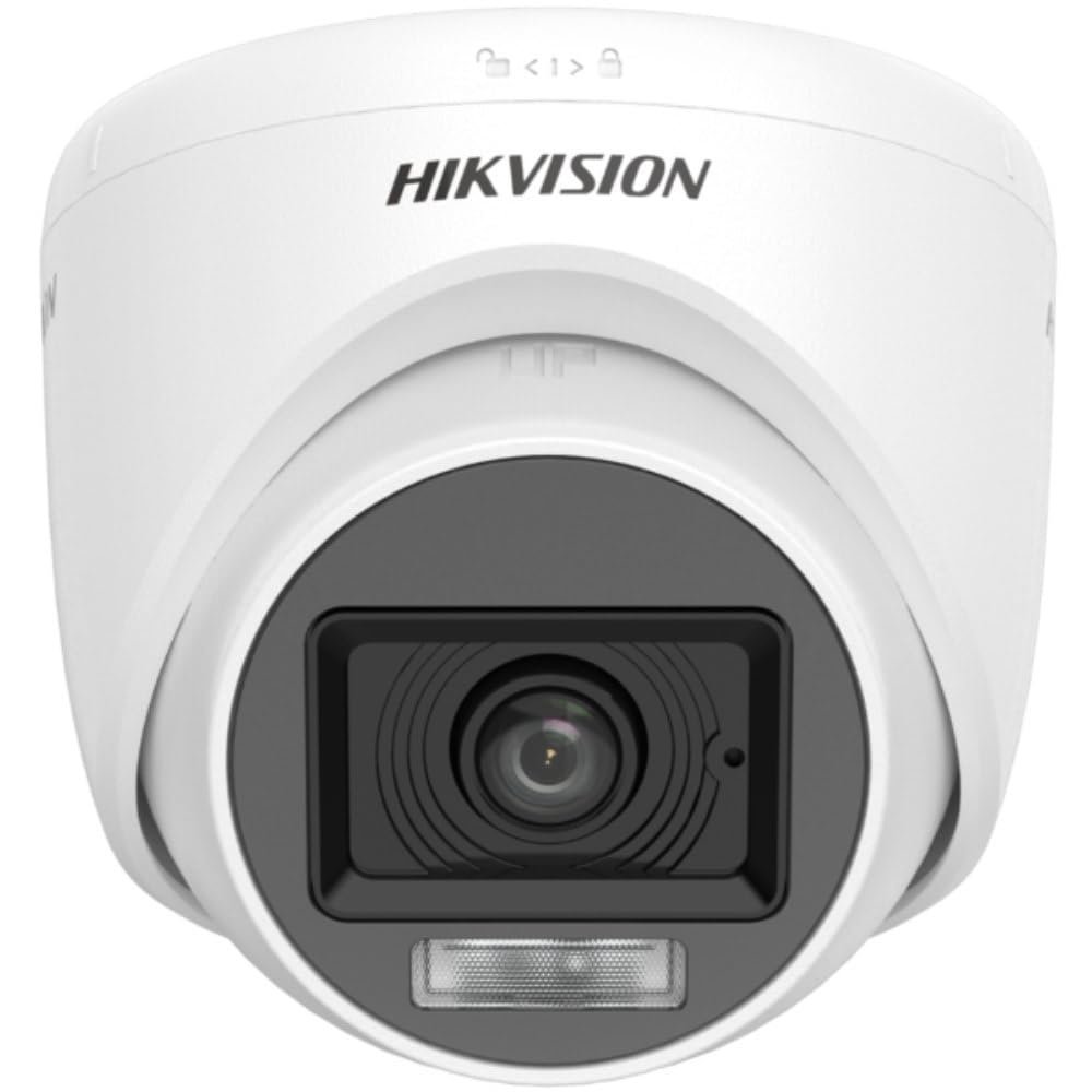 Security Camera Hikvision DS-2CE76K0T-LPFS | 3K 5MP Smart Hybrid Dual Light Audio Indoor Fixed Turret Camera, 3.6mm Fixed Focal Lens, Built-in Mic, Upto 20m IR Distance, White