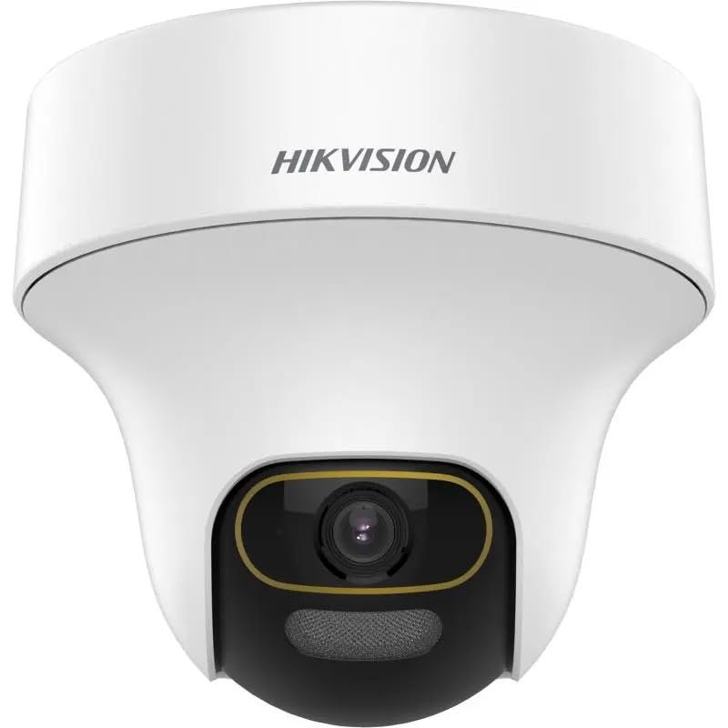 Security camera Hikvision DS-2CE70DF3T-PTS | 2MP ColorVu Audio PT 360° Built-in Mic IR White Light with Solid Light Alarm Motion Detection 2MP HD Indoor CCTV Camera for 2MP & Above DVR + BNC/DC, White