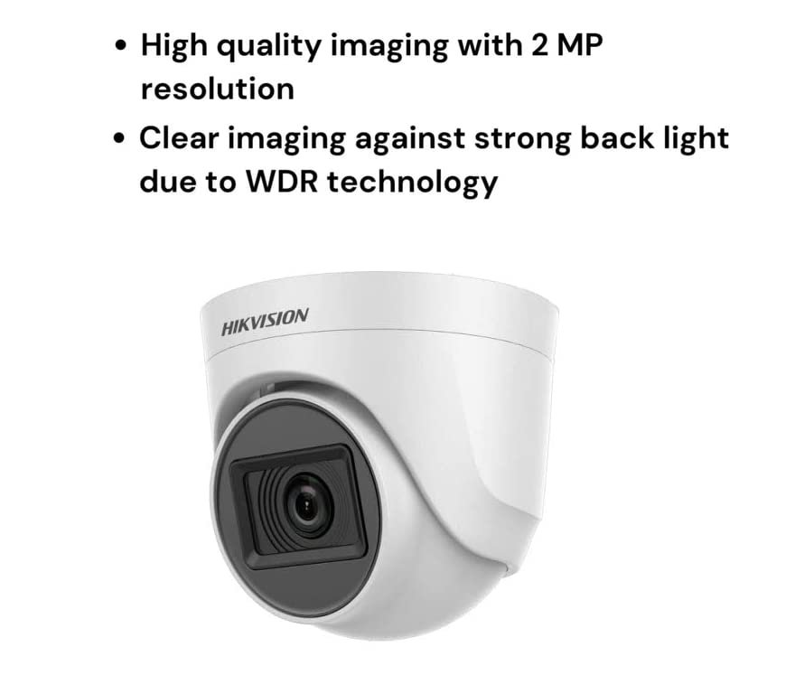 Security Camera Hikvision DS-2CE5AD0T-ITP/ECO | 2MP 2.8mm 1080P IR Dome Camera, High performance, Night Vision, Upto 20m IR distance | White