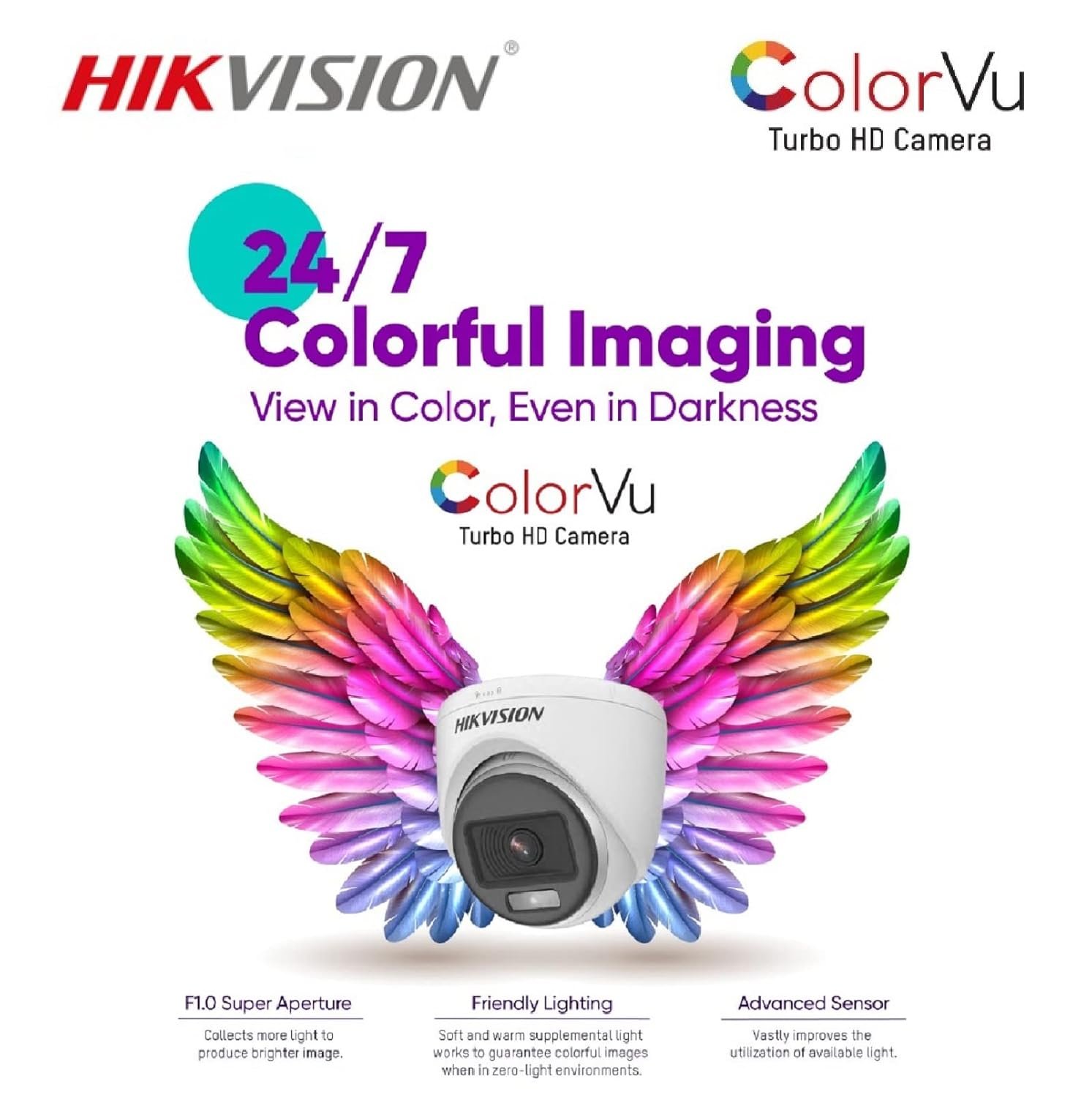 Security Camera Hikvision DS-2CD1327G2-LU | 2 MP ColorVu Fixed Turret Network 4mm Dome Camera