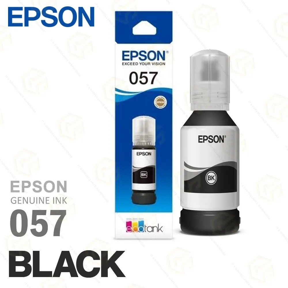 Epson Ink Bottle 057 C13T09D198 Black | Compatible Printer Models: L8050 / L18050, 70ML