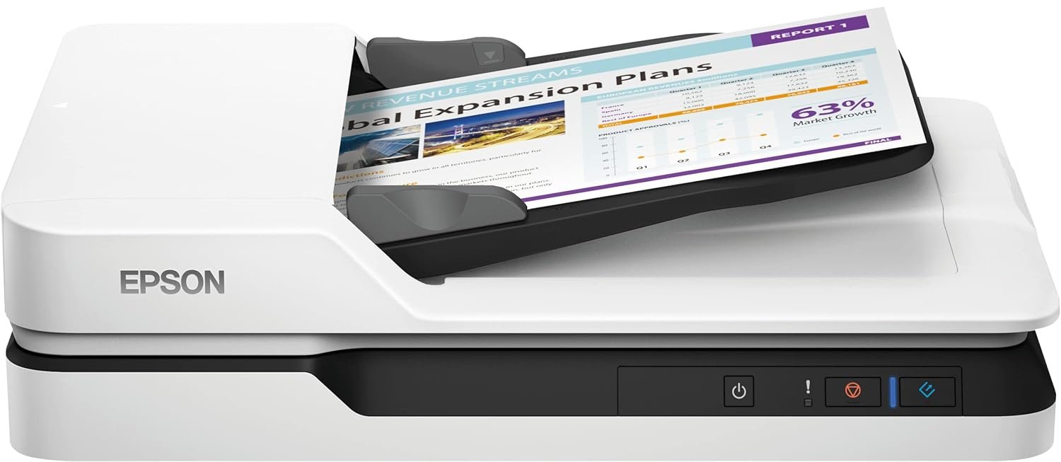 Scanner Epson DS-1630 Workforce Flatbed A4 colour image scanner with ADF, Scan Speed: 25ppm-10 ipm