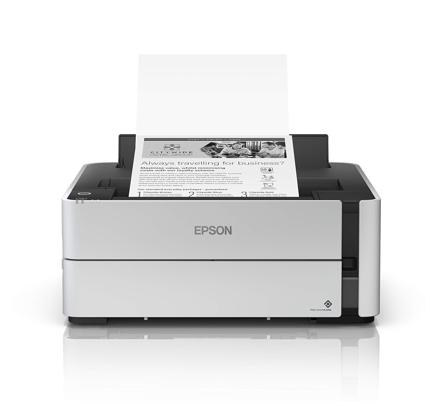 Printer Epson EcoTank Monochrome M1170 Wi-Fi InkTank Printer | Compact Integrated Tank Design, Duplex Printing, Spill-Free, Error-Free Refilling, White