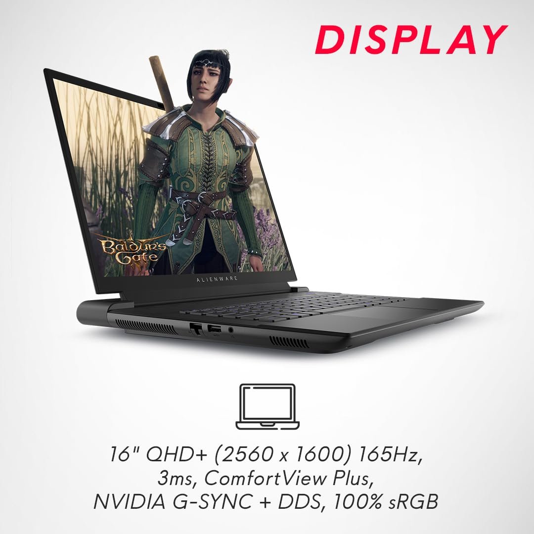 Laptop Dell Alienware M16 R1 | 16″ gaming laptop, Intel Core i7-13700HX (13th Gen), 16GB DDR5 RAM, 1TB NVMe SSD, Windows 11 + Office 2021, built for high-performance gaming and heavy workloads.