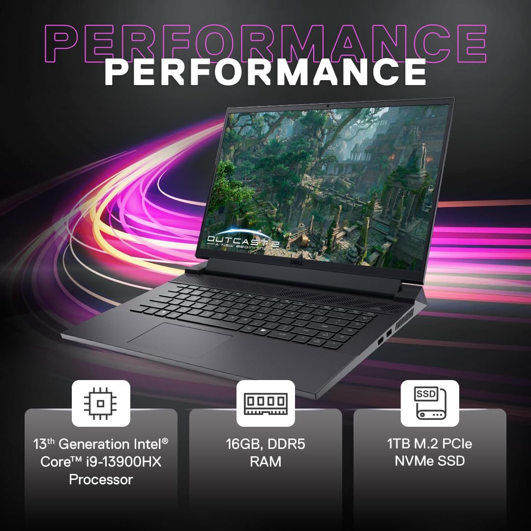 Laptop Dell G16 7630 | 16″ QHD+ 240Hz display, Intel Core i7-13650HX (13th Gen), 32GB RAM, 1TB SSD, NVIDIA RTX 4060 8GB, Windows 11 + Office 2021, RGB keyboard, Metallic Nightshade, includes bag.