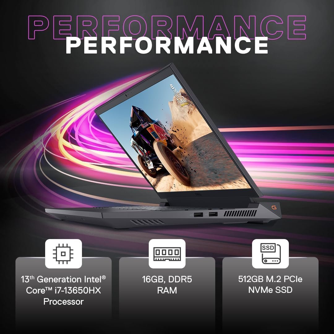 Laptop Dell G15 5530 | i7-13650HX, 16GB RAM, 1TB SSD, RTX 3050 6GB, 15.6" FHD 120Hz, Win11+Office, RGB KB, 2.65kg, Dark Shadow Gray, backpack.