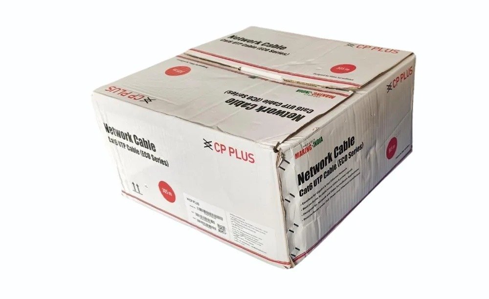 Cable CP Plus Cat6 4Pair UTP 305M CP-EUT-6TSRH-305 | Tangle Free, Compatible with Networking, Cctv, Grey