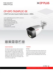 Security Camera Cp Plus CP-GPC-TA24PL2C-SE-V2-0360 | 2.4MP Full-color Guard+ Bullet Camera With Mic - 20Mtr, White