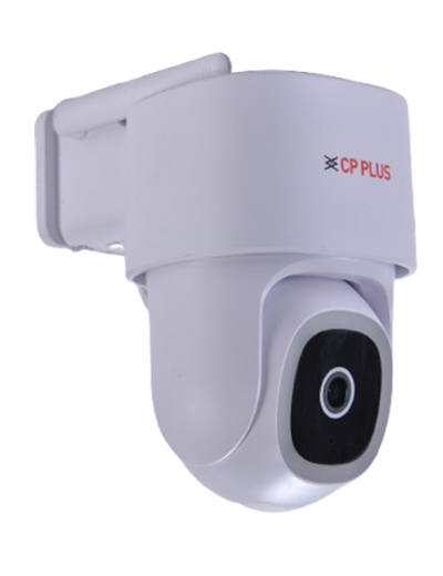 Security Camera CP Plus EZYKAM CP-Z45Q | 4MP Wi-Fi Full Color PT Camera, 4mm Lens, IR Distance 15Mtr, Night Vision, Support Motion Detection, Built-in Mic & Speaker, Works With Google Home, Support MicroSD Card Upto 256GB, White