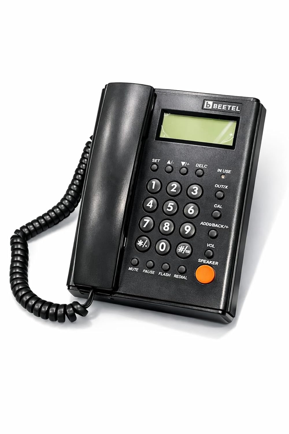 Landline Phone Beetel M500 | Corded, Caller ID, Speaker Phone, Toggle Mute,16 Digit LCD Display, VIP number storage, 6-Step LCD | Black