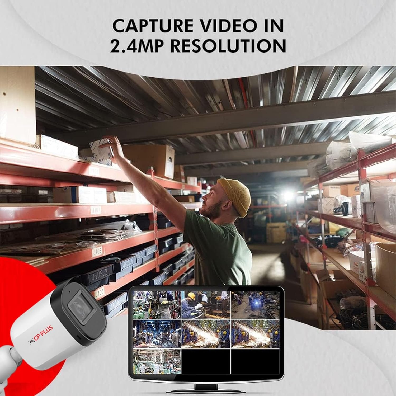 Security Camera CP Plus CP-URC-TC24PL3C | 2.4MP Dual IR Bullet Camera, 3.6mm Fixed Lens, 30Mtr IR Range, Day/Night Vision, DWDR, HDCVI